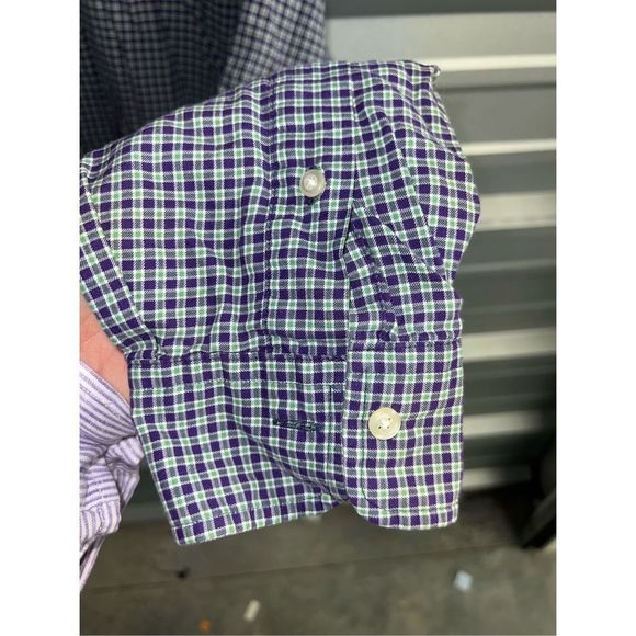 Purple & Green plaid Polo Ralph Lauren Big & Tall Button Down Shirt XLT - Picture 5 of 7